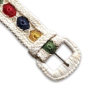 Vintage Rayon Belt by Garay Multi-Color Dots Pin-Up Rockabilly